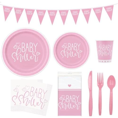 Baby Shower Disposable Party Tableware Gender Reveal Oh Baby Shower Favors 1st Birthday Party Decorations For Kids