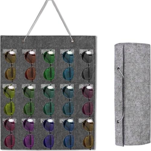 Eyeglass Sunglasses Organizer Hanging Wall Glasses Holder Storage Display Pocket Mount Hanger On Wall Non-folding Rack Holders