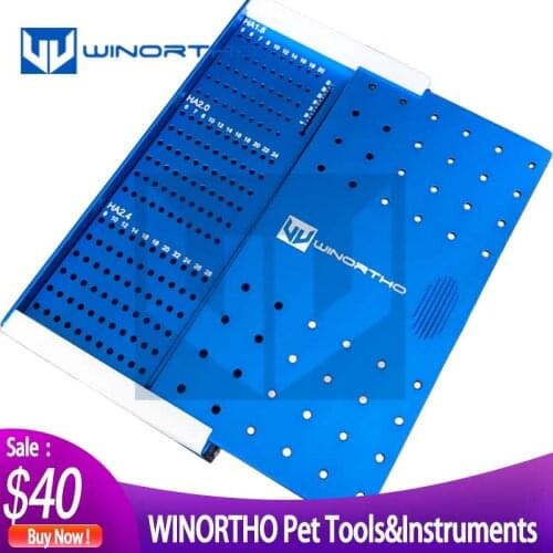 Orthopedic screw box veterinary pet instrument tray pin Small Animal Orthopaedic Tray with Screw Racks sterilization cases