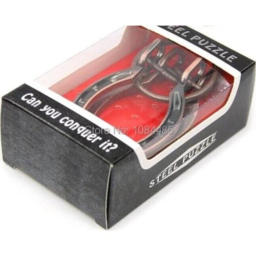 Bronze Color Metal Horseshoe Puzzle Traditional Educational Game for Adults Children