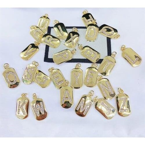 Pave Setting Cubic Zirconia Bling A to Z Letter Pendants for Jewelry Making