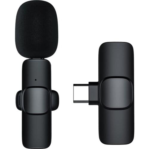 Radio Mini Microphone Wireless Lavalier Receiver Clip-on TYPE-C Mobile Live Broadcast Portable Small Microphone