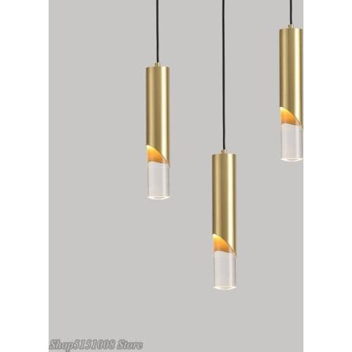 Nordic Simple LED Pendent Lamp Modern for Living Room Dining Room Bedroom Hanging Lamp Metal Cylindrical decor Lighting Fixtures