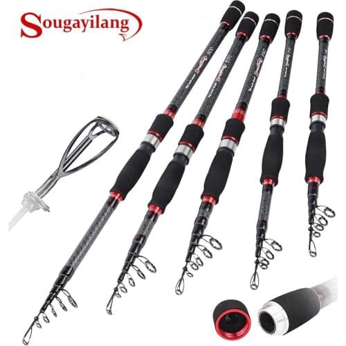 Sougayilang Spinning Fishing Rod Telescopic Fishing Rod 99% Carbon Fiber Baitcasting Rod Bass Lure Fishing Pole Fishing Tackle