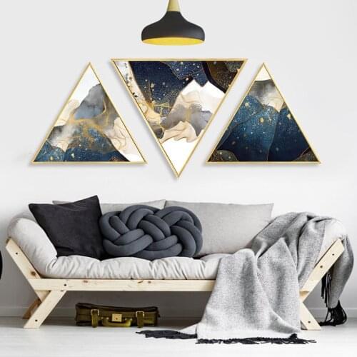 Triangular Poster Wall Art Canvas Framed Pictures By Numbers Abstract Living Room Bedroom Framed Mirrors Paintings