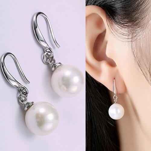 New womens pearl earrings high quality wild temperament wedding earrings pearl pendant earrings Boucle D'oreille
