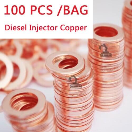 100pcs Diesel Common Rail Injector Nozzle Adjusting Copper Washer Seal Ring Gaskets Pad For All Brands Injectors