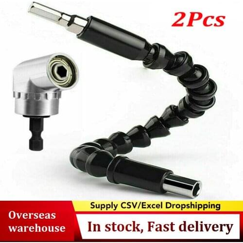 2PCS 105 Angle Drill Flexible Shaft Bit Kit Extension Screwdriver Bit Holder+black universal flexible shaft with hexagon handle