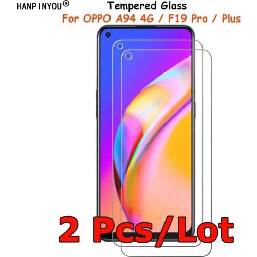 2 Pcs/Lot For OPPO A94 4G / F19 Pro / Plus 6.43" Tempered Glass Screen Protector Explosion-proof Protective Film + Clean Kit