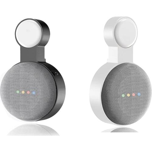 2Pcs for Google Audio for Google Nest Mini Wall Bracket Second Generation Socket Hanging Hanger Bracket-Black & White