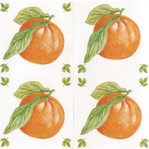 24 packs/box 3D vinyl Orange stationary sticker perfect DIY wall plate kitchen cup vase tile accessory kid room toy hobby