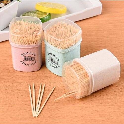 250PCS/ Box Disposable Natural Bamboo Toothpick For Home Restaurant Hotel Products Toothpicks Tools With Box Random Color