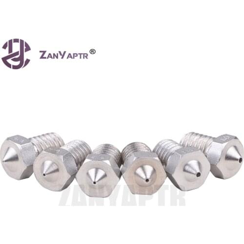 5Pcs/lot 3D Printer J-Head Extruder Stainless Steel Nozzle 0.25/0.4/0.5/0.6/0.8/1.0 For 1.75mm 3mm Filament E3D V6 & V5