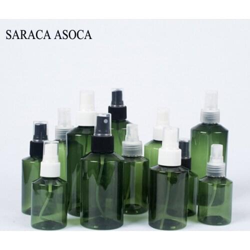 50ml Dark Green Color Travel Transparent Plastic Perfume Atomizer Empty Spray Refillable Empty Bottle portable Fine Mist Bottle