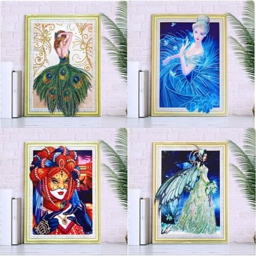 5D DIY Diamond Painting Character Animal Pattern Special Shape Diamond Cross Stitch Crystal Round Diamond Mosaic