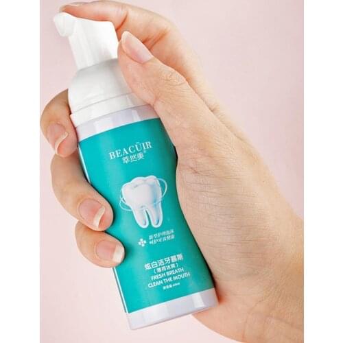 60ml Tooth Whitening Cleaning Mousse Bright Teeth Remove Dental Teeth Stains Fresh Care Portable Toothpaste Plaque Breath M7O2