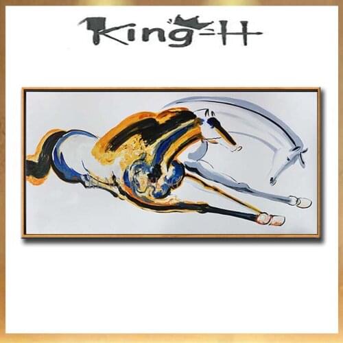 Abstract animals horses pictures for wall decoration pure hand drawn cavnas oil painting wall art picture poster for living room