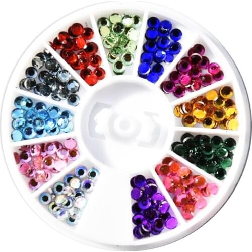 Acrylic Nail Art Rhinestone 12 Colors,3mm Rhinestones 1 Box Nail Art Studs Resin Nail Rhinestones , card making, small crafts
