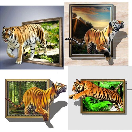 DIY 5D Diamond Painting Animal Tiger Cross Stitch Kit Full Drill Embroidery Mosaic Art Picture of Rhinestones Home Decoration