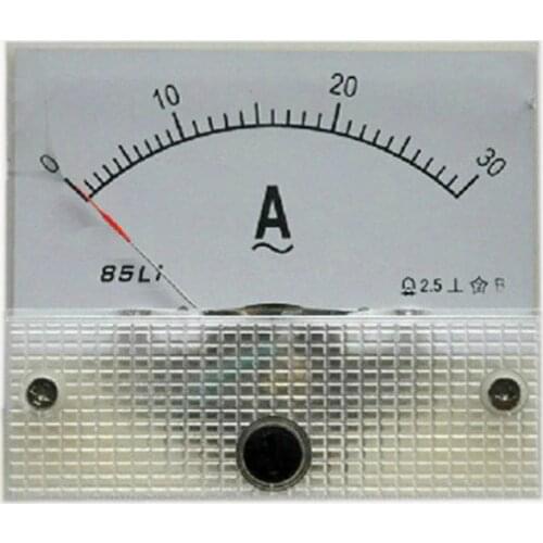 85L1-A Analog Panel Ammeter AC Dial Current Gauge 1A/2A/3A/5A/10A/15A/20A/30A/50A Panel Meter