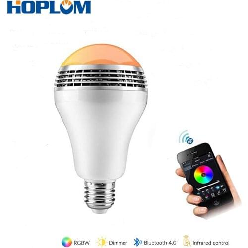 Bluetooth Speaker Led Light Wireless E27/E26 Smart LED Light Bulbs App Remote Control - RGB Colors Sync with Music