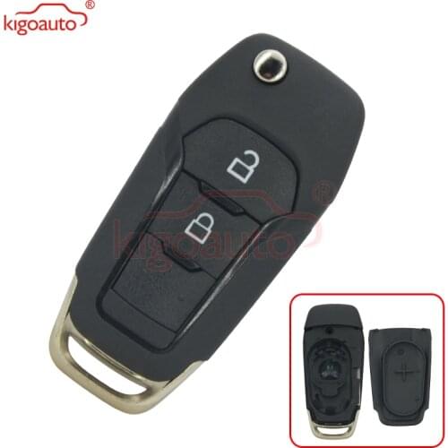 Kigoauto Replacement 2 button flip key case HU101 uncut blade for Ford Ranger T6 remote fob 2015 2016 2017 2018