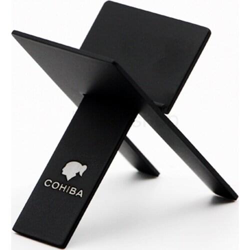 Cohiba Stainless Steel Black Cigar Ashtray Holder Metal Packet Foldable Cigarette Stand Rest Tobacco Accessories Smoking Tool