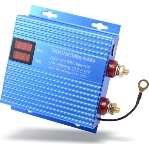 EHDIS 250A High Current Voltage Relay Car Dual Battery Isolator Switch 12V 24V Universal Charging Power Control Auto Connection