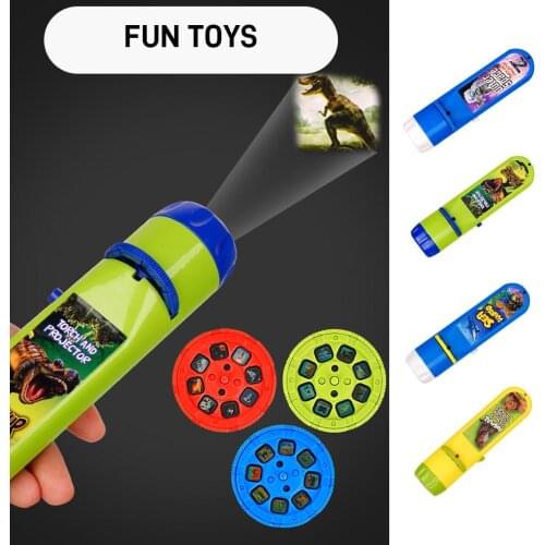 Projection Flashlight Children Projector Light Cute Cartoon Toy Night Photo Picture Light Bedtime Learning Fun Toys