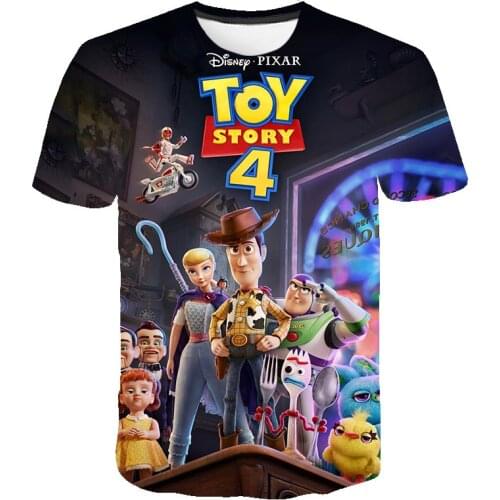 Disney 2021 Summer Cartoon Toy Story Funny Boy Girl T-Shirt Fashion O-Neck 3D Short-Sleeved T-Shirt Women Hippie Print Clothes