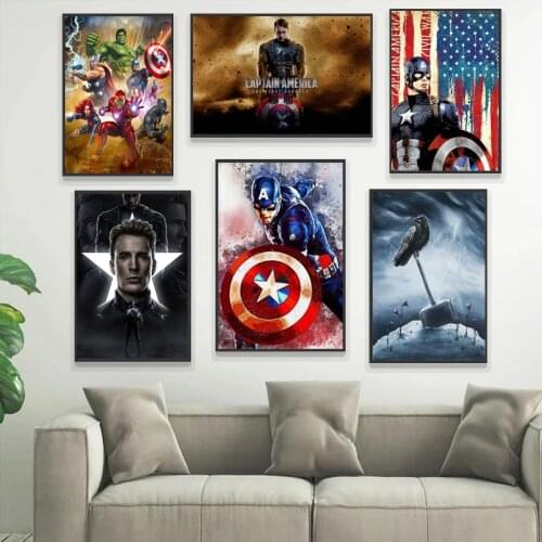 Marvel Movie Characters Canvas Painting Captain America Thor Prints and Posters Wall Art Picture for Kids Room Decor Cuadros