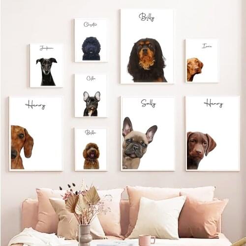 French bulldog Pet Dog Chihuahua Poodle Wall Art Canvas Painting Nordic Posters And Prints Wall Pictures For Living Room Decor