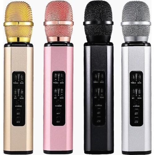Condenser Microphone,Multi Functional Bluetooth Microphone 4.1 Speaker Portable Microphone for Android Phone