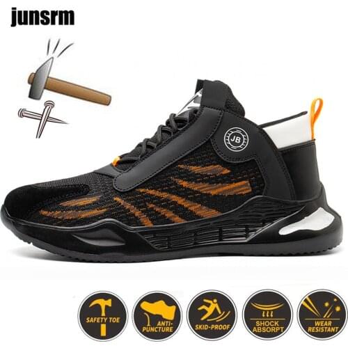 Lightweight and breathable safety shoes, non-slip, puncture, steel toe cap to protect toes, outdoor work boots, construction