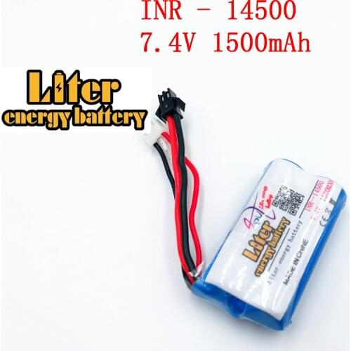 7.4v 14500 1500MAH Li-ion lithium rechargeable battery pack for water soft gun and RC car boat aircraft helicopter plane toys