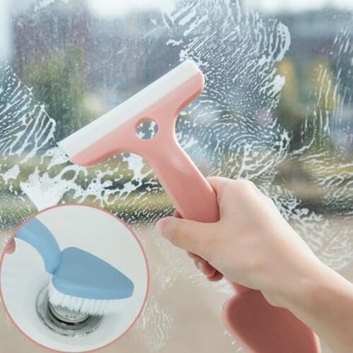 Multifunction Kitchen Cleaning Bathroom Toilet Kitchen Glass Wall Cleaning Bath Brush Plastic Handle Sponge Bath Brushes
