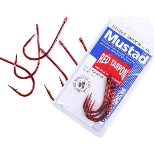 Mustad 7766 Fishing Barbed Hooks Black Fish Sea Beach Ultrapoint Rock Fishing Hook Carbon Steel Snakehead Frog Lure Fishhooks