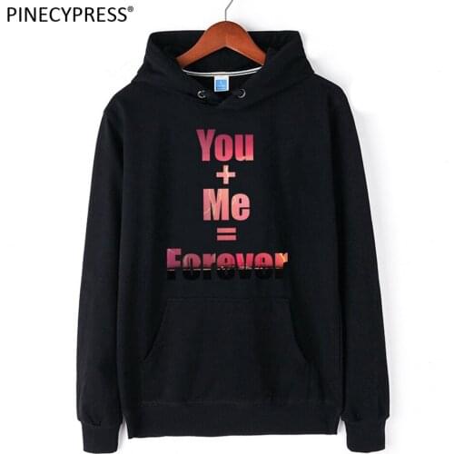 Quality 85.4% Cotton 14.6% Polyester Terry Anti-pilling Man Hoodie Lovers Letters White Casual Long Sleeve Men Hooded Sweatshirt