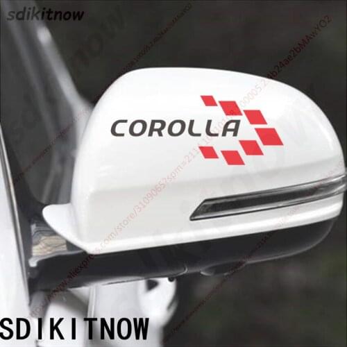 2pcs 6x15cm Car Rearview Mirror Sports Sticker Auto Decal New Fashion For toyota corolla verso 2008 2011 accessories decoration