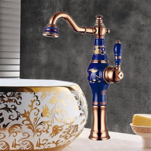 New Arrivals Top-grade Brass and Jade Basin Sink Faucet Deck Mounted Bathroom Water Tap Hot and Cold Mixer Tap Basin Faucet