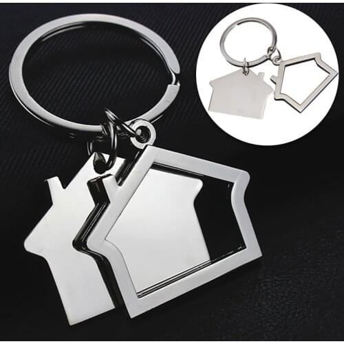 New Mens Cute Cartoon House with Window Keychain Lady Cute Metal Keychain Bag Party Charm Best Gift Jewelry