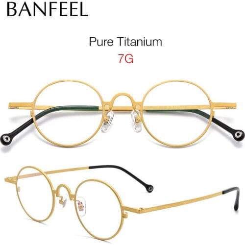 Pure Titanium Prescription Glasses Frame New Vintage Round Designer Men Myopia Optical Eyewear Frames Reading glasses For Women