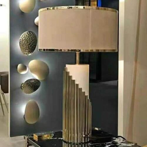 Ever Light Luxury Table Lamp Nordic Style Gold Metal Marble Living Room Bedroom Center Table Wedding Decoration Home Decor Gift