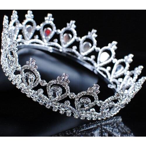 Luxurious Queen Princess Crowns Tiaras Austrian Rhinestones Clear Crystal Wedding Bridal Pageant Prom Party Headpiece