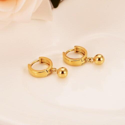 Lovely ball Earrings 24K Gold drop Earings For Women Girls african Jewelry Wedding Party Cool Fashion beads earrings kid gift