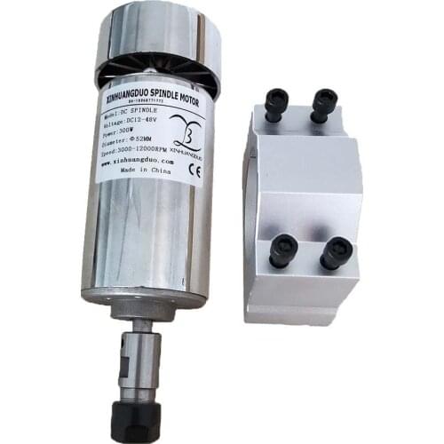 0.3kw spindle DC 12-48V CNC 300W Spindle Motor Mount Bracket 24V 36V for PCB Engraving