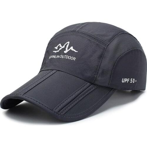 Sun Hat Baseball Cap for Men and Women Spring and Summer Outdoor Quick-Drying Folding Cap Sports Fishing Breathable Peaked Cap