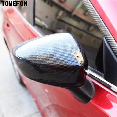 TOMEFON ABS Chrome For Mazda 3 M3 Axela 2014-2017 Side Wing Rear View Rearview Mirror Cap Replacement Cover Trim