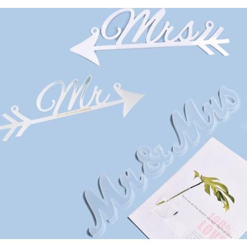 UV epoxy resin Mr & Mrs letter Arrow Signs silicone molds for party Decoration craft art mould making tools