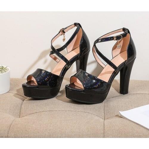 New Women Summer Platform Sandals Elegant Ladies Thick High Heels Pumps Sexy Party Wedding Shoes Women Footwear